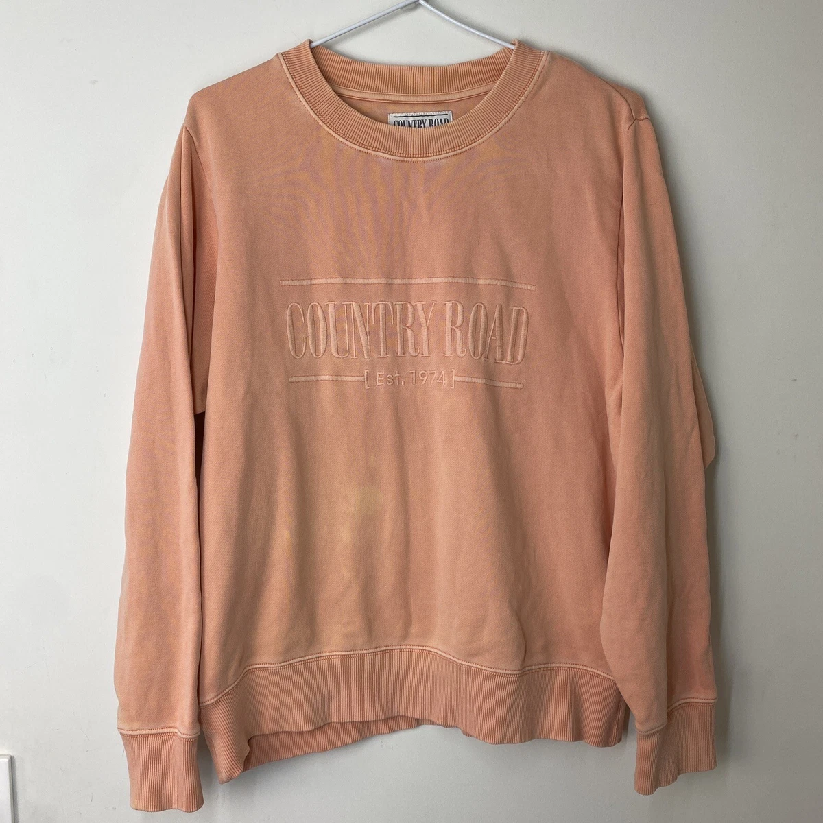 Country Road Heritage Orange Papaya Sweat Pullover Jumper Size XS