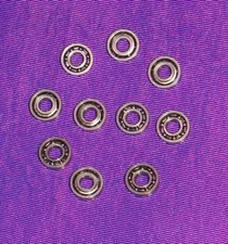 MOTOR BALL BEARINGS--2MM ID X 5MM OD-UNFLANGED AND OPEN-LOT of 10 - SEE DISCOUNT
