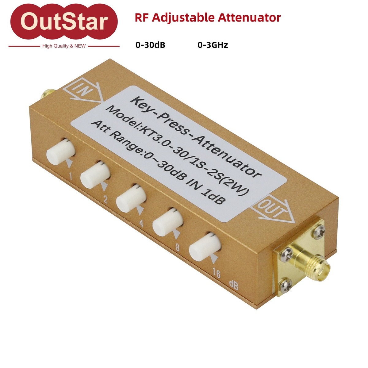 2W SMA-KK 0-3GHz RF 0-30dB Adjustable Attenuator Digital Step RF
