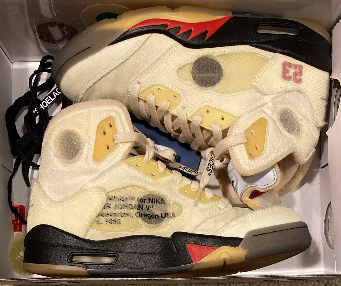 Off White x Air Jordan 5 Retro SP Sail DH8565-100