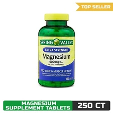 Spring Valley Magnesium Bone & Muscle Health Dietary Supplement Tablets, 400 mg