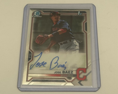 Jose Baez Autograph 2021 Bowman Chrome Prospects Card - Indians #CPA-JB
