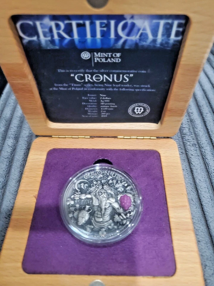Niue 2018 CRONUS Titans series  2 oz Ultra High Relief Antique Silver Coin. - Image 4 of 4