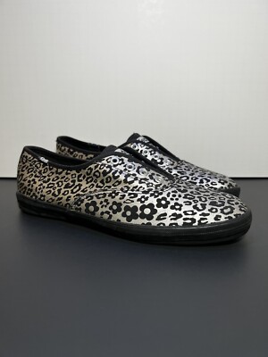 Womens Keds Flower & Animal Print Silver Laceless Low Top Sneakers / Size 6.5