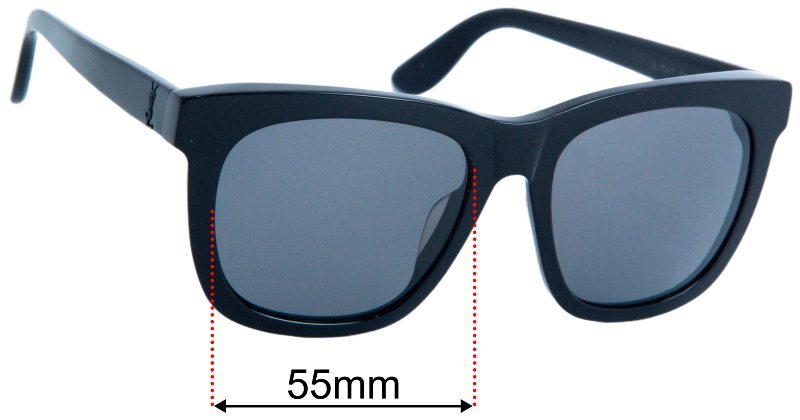 Lenti di ricambio per occhiali da sole SFx adatte a Saint Laurent SL M24 K larghezza 55 mm