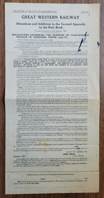 GWR Eisenbahnrundschreiben 1938, Regelbuchänderung Re: Personenzugbestand