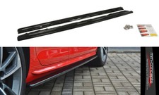 CUP Seitenschweller Ansätze SCHWARZ für Audi A4 S4 B9 Limo S Line Skirts Leisten