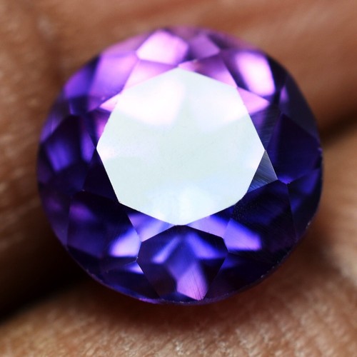8.40 Ct Natural Purple Tanzanite Round Cut CERTIFIED Loose Gemstone - Picture 3 of 12