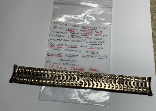 UNGEWÖHNLICHES & HERVORRAGENDES 50er Jahre Kreisler 19mm geschwungene Enden SCHALEN Design 10K YGF Armband! - Bild 17 von 17