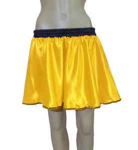 jupe satin jaune