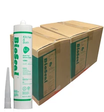WHITE Mold Free BioSeal Silicone Caulk Sealant - Kitchen&Bath- 50 pcs/box WHITE
