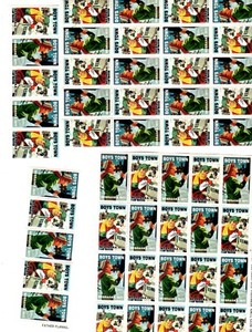 Winter Style Boys Town Nebraska 1971 Page of Stamps - Fifty Total Stamps