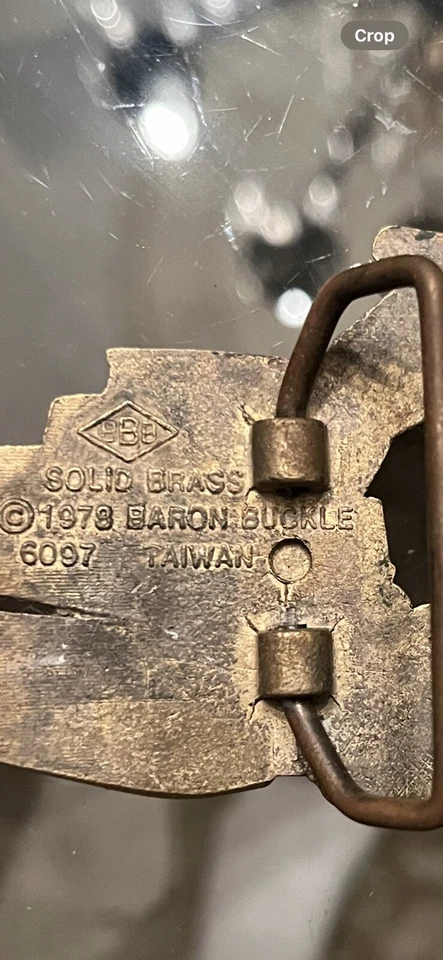 Retroescavadeira Baron Buckle vintage latão maciço fivela de cinto - Imagem 4 de 4