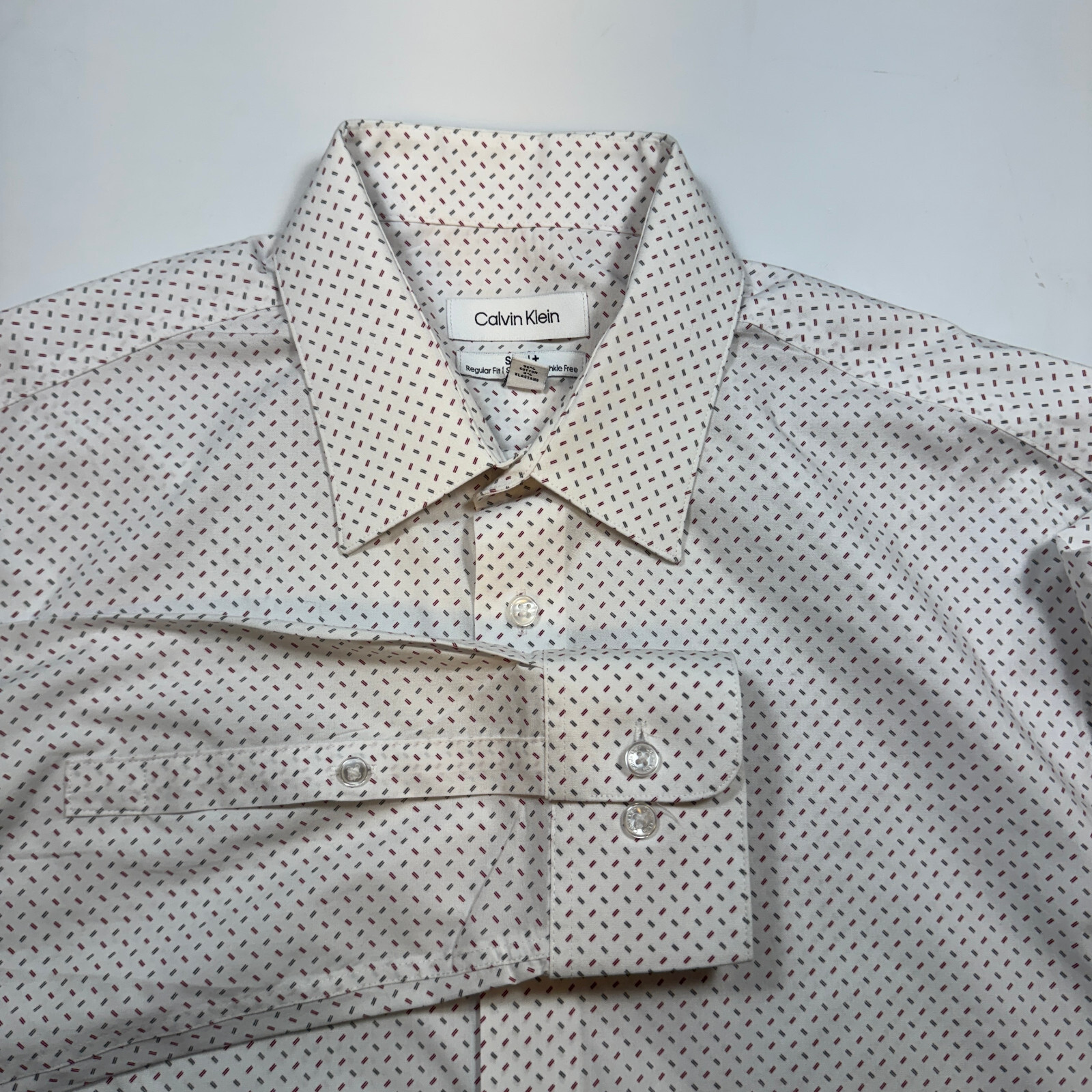 Calvin Klein Steel+ Wrinkle Free Stretch Regular Men Size 16-34/35 Dress Shirt thumbnail 4