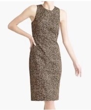 JCrew Dress Women’s 4 Leopard Print Sheath Career Work Party Day To Night NWOT