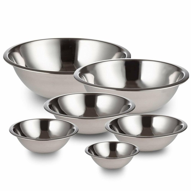 Crestware Commercial 6Piece Professional Stainless Steel Mixing Bowls