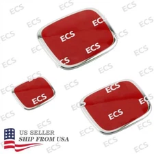 ECS RACING 3pcs Red Front Rear Steering Badge Emblem For CRV 2017-2024