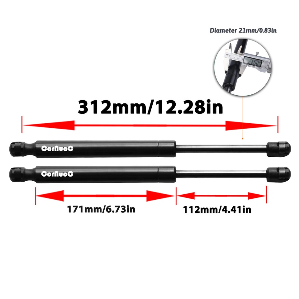 2Pcs Front Hood Lift Support Gas Spring Struts For Mercedes-Benz SL55 SL65 AMG Foto 3 de 4