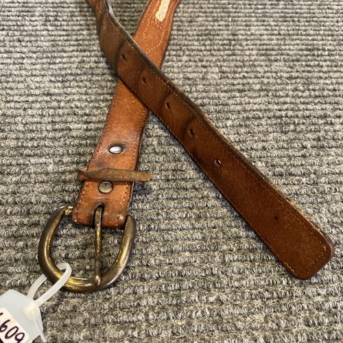 Cinturón para hombre 30 Cuero Marrón Trenzado Corde Oro Hebilla Redonda - Imagen 3 de 10