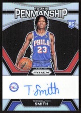 2023-24 6961B Panini Prizm Penmanship SILVER PRIZM Terquavion Smith Rookie Auto