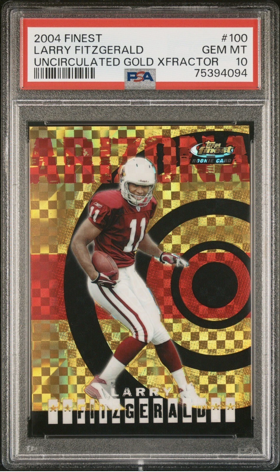Larry Fitzgerald Finest #100 Uncirculated Gold Xfractor