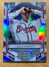 2021 Bowman Chrome Draft Night Refractor Ryan Cusick RC Rookie Braves 187/259