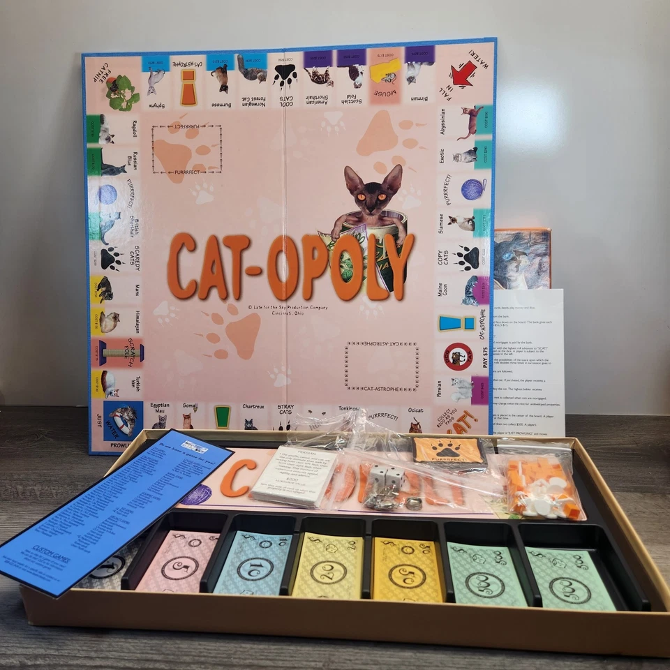 Cat-Opoly Board Game - A Feline Frenzy of Fun - Complete/Open Box - Image 2 of 4