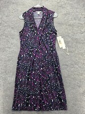 Kenneth Cole Dress Womens Small V Neck Sleeveless Purple