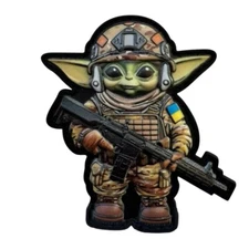 TACTICAL BABY YODA Ukrainian Morale Patch PVC 3D RG star wars mando GROGU