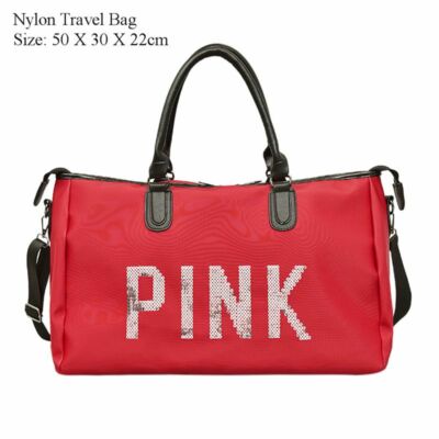 Damen-Handtasche Reise Sport Freizeit Sporttasche rosa Pailletten Wochenende Nylon neu
