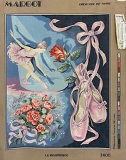 "THE BOW" La Reverence BALLET DANCER Needlepoint Canvas 14.75x19" Margot 3400
