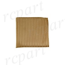 New Men's Poly Woven pocket square hankie only mocca brown tone on tone stripes