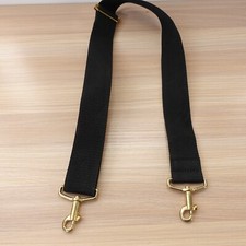 Bag Strap Black Canvas Shoulder Sling Purse Handle Adjustable Gold Clasp 40 in
