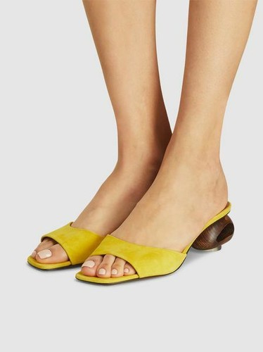 yellow strappy pumps