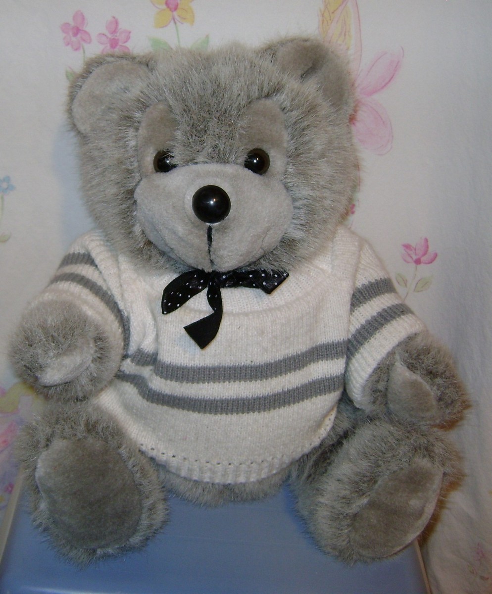 Target Dayton Hudson Teddy Bear Gray Plush w/ sweater 11u0026#034; Vintage  Korea | eBay