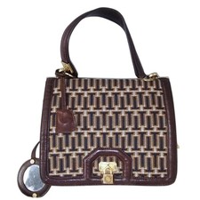 Tory Burch RARE 2011 collection runway leather/woven shoulder bag w/mirror EUC