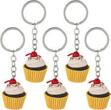 5 Pack Simulated Cake Keychains for Handbag Purse Decoration