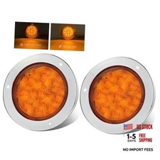 2pcs 4 Inch Round Amber Led Strobe Lights 18 Led Amber 2pcs Wstrobe Function