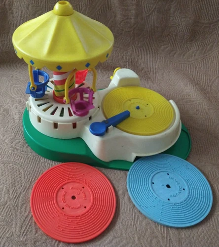 Vintage 1980 Fisher-Price Little People Carousel Change-A-Tune Ride - Works