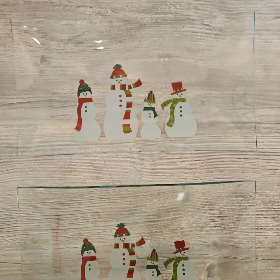 Juego de 2 platos de Navidad rectangulares The Pampered Chef muñecos de nieve 2821 Foto 3 de 4