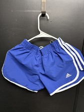 Boys Adidas Blue/White 3" Shorts - Size XS