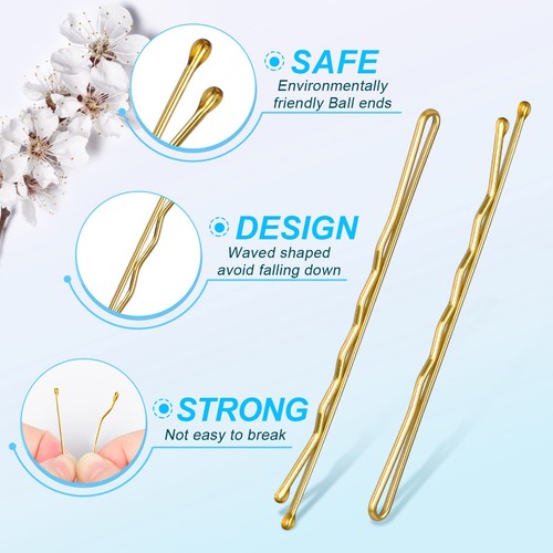 MORGLES 2.75"Long Bobby Pins for Thick Hair, 120PCS Large Blonde (2.75inch) - Picture 3 of 7