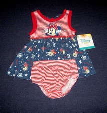 Disney Baby Minnie Mouse Summer Dress Set Size Newborn New with Tags