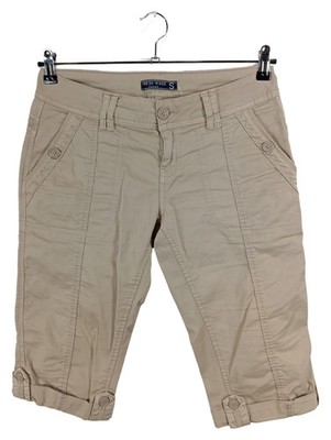 Fresh Made Damen Caprihose Stoffhose Beige Gr. S 36 Baumwolle