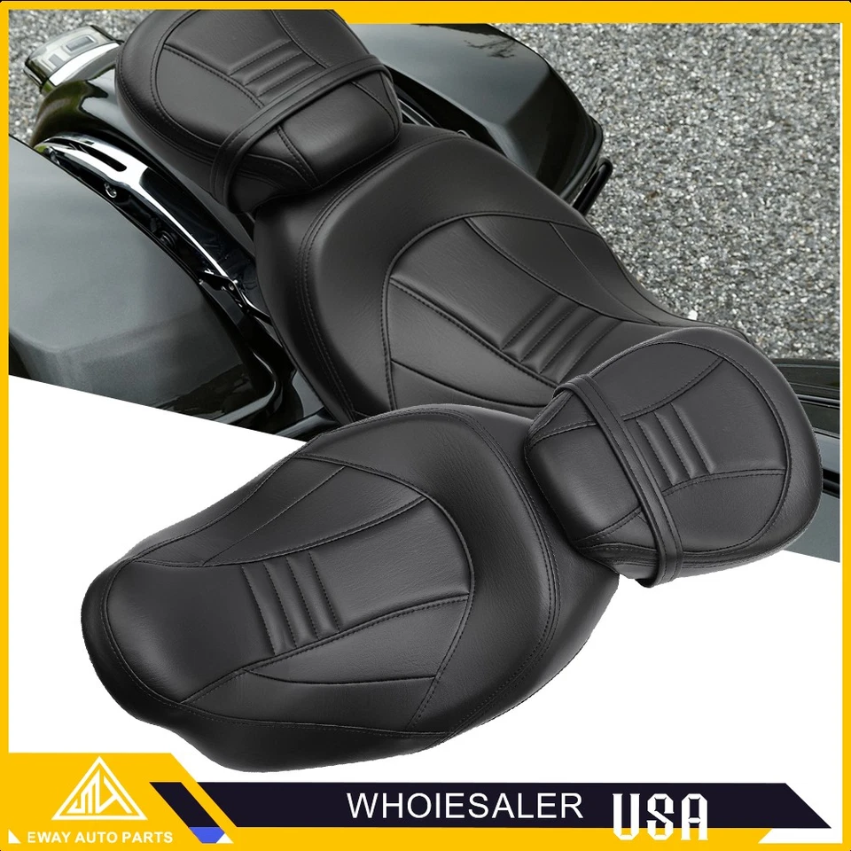 Asiento de conductor y pasajero negro apto para Harley Touring Road King 2009-2024 Foto 4 de 4