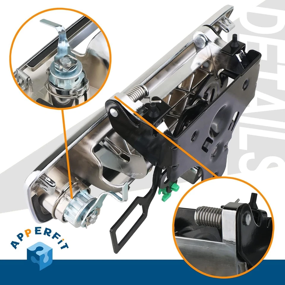 Cierre de manija de puerta trasera con bisel y cilindro de bloqueo y llaves 22755305 cromado Foto 4 de 4