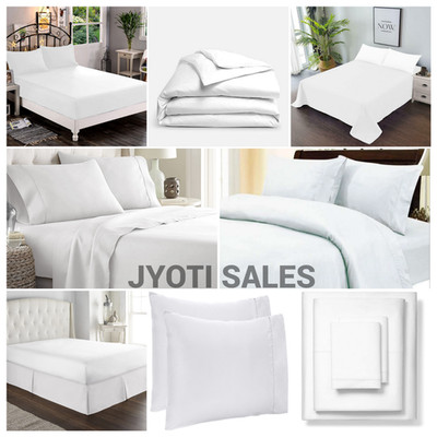 Select Bedding Set 1000 Thread Count 100% Egyptian Cotton White Solid