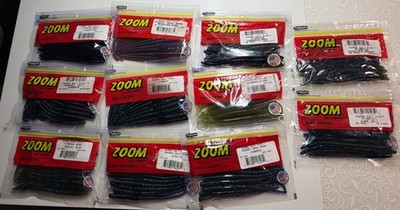 Zoom Bait Super Salt Plus Soft Plastic Worms Finesse Shaker Head Etc - Lot Of 11