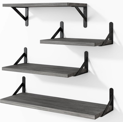 Floating Shelves for Wall Different Sizes Weathered Gray Wall Shelves for Living