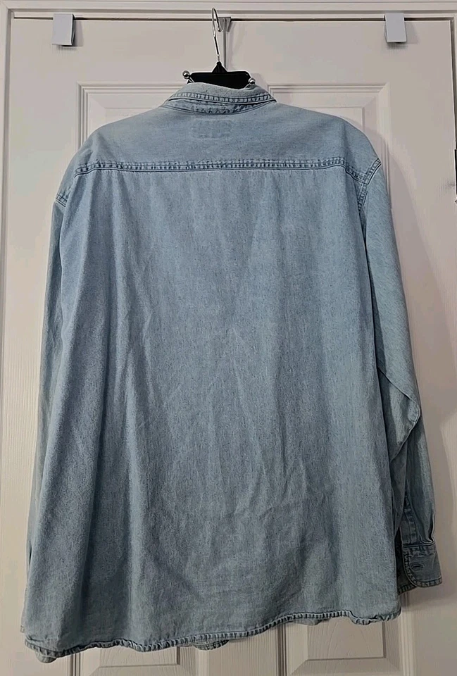 Harvard Square Mens Long Sleeve Denim Cheers Shirt Size Xl (589) - Image 4 of 4